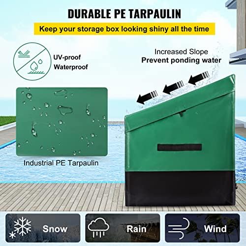 vevor outdoor storage box, 230 gallon waterproof pe, close-up detail