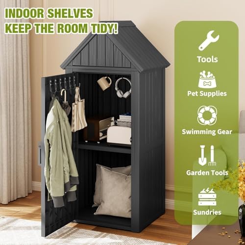 outdoor storage shed, waterproof storage cabinet with ample, view 9
