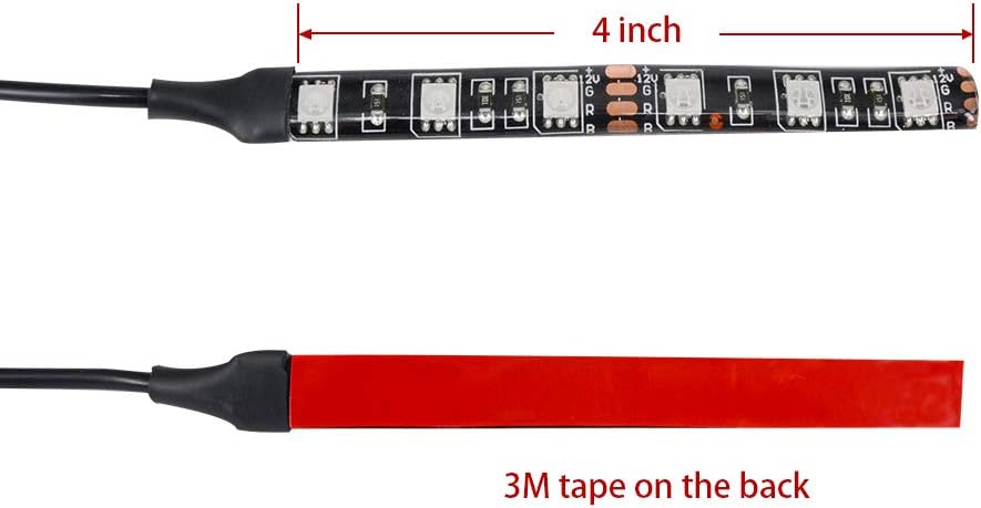 2pcs 4inch 6 LED Multi-Color Flexible Strip Accent Lights 5050 SMD Flex RGB for Motorcycle,ATV,Car,