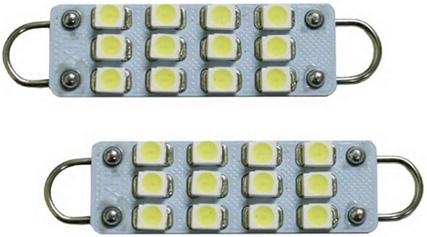 iJDMTOY 12-SMD-3528 1.72-in 43mm 211-2 212-2 214-2 561 Rigid Loop Festoon LED Bulbs for Car Side Door Courtesy Lights, Ultra Blue