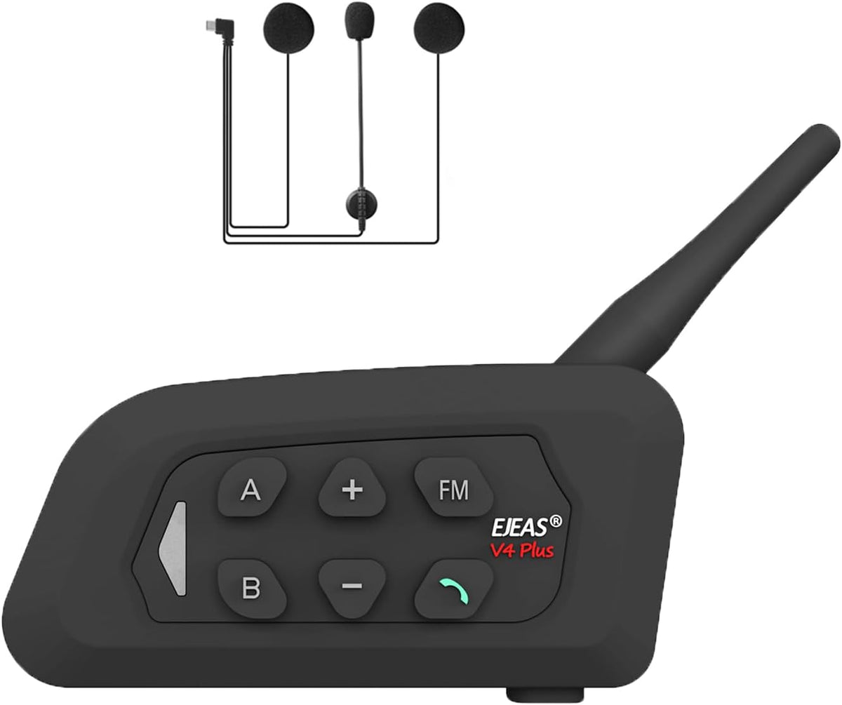 MIMIRACLE V4 Plus Motorcycle Helmet Bluetooth Intercom Headset