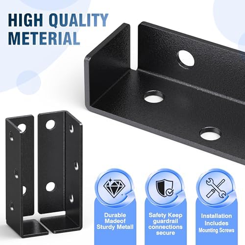 metal deck railing bracket connector showing dimensions