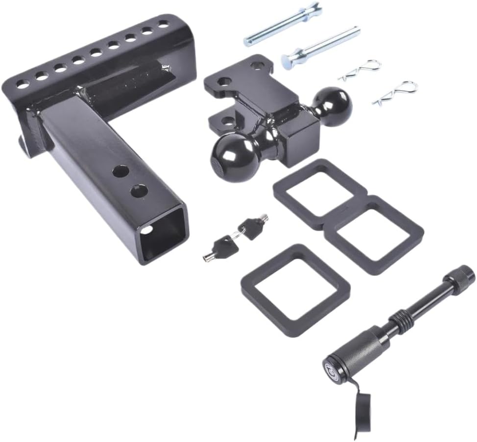 Adjustable Trailer Hitch 6 Inch Drop Rise 22000 LBS GTW Compatible with 2.5 Inch Receiver