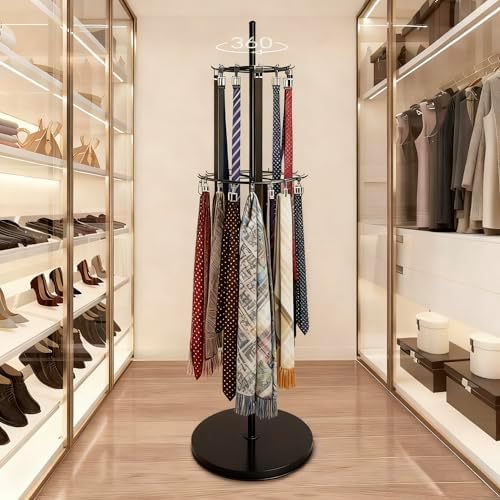 rotatable organizer belt hanger tie rack scarf purse, close-up detail