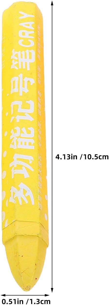 8pcs Tire Marking Crayon: Yellow Tire Crayon Marker - Water & Oil Resistant for Lettering On Rims, Wood, Plastic, Felt - Wax Pencils