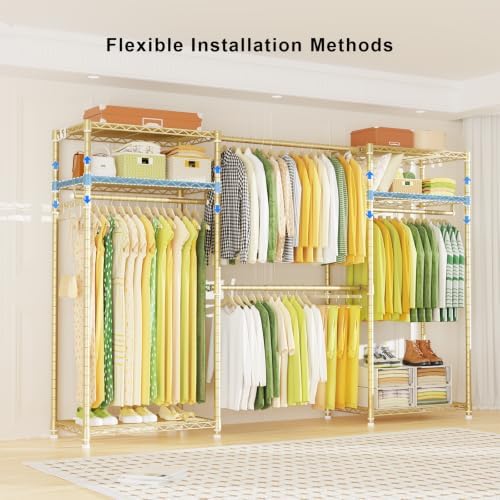 ulif e1 heavy duty closet garment rack, 6, side view