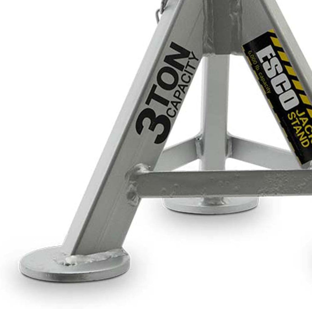 ESCO 10498 Jack Stand, 3 Ton Capacity, Silver, 21.5"