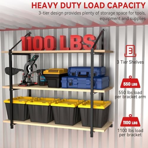 shipping container shelving bracket adjustable (4 pack, black), close-up detail