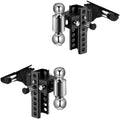 Adjustable Trailer Hitch 12500 LBS GTW Fits 2 Inch Receiver 6 Inch Drop Rise Aluminum Ball Hitch with Two Anti Theft Lock