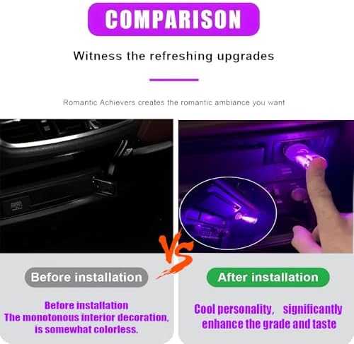 1 Pack Car LED Lights Interior, USB Light for Car Decor & Bedroom, Touch Dimmable Ambient Lighting, Mini Glass Bottle Night Light for Camping Gifts-Red