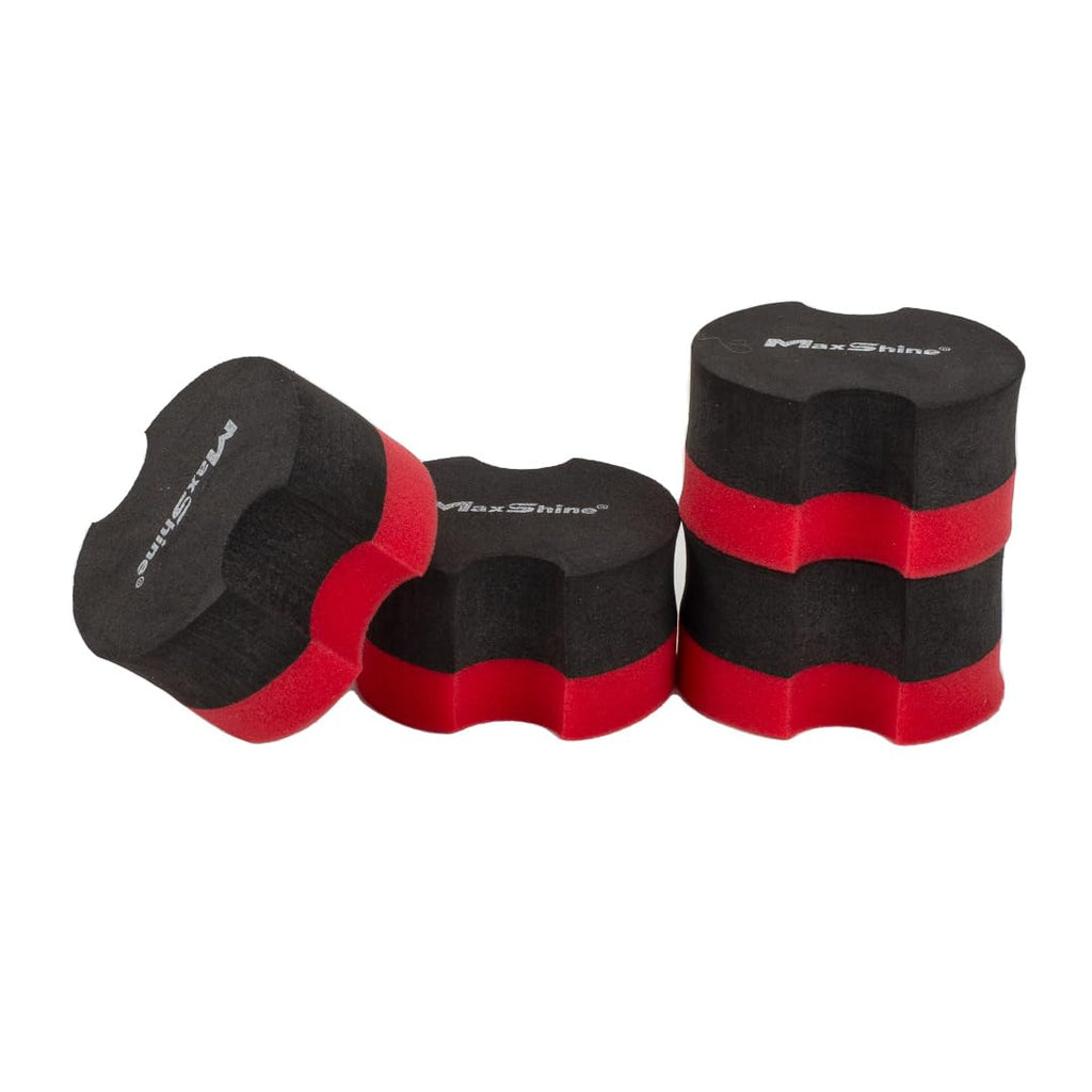 Maxshine Wax Applicator Pad | 2.9 Inch, Grey & Red, EVA Dual-Layer Foam | Ergonomic Grip, Scratch-Free, Washable | for Car Wax, Sealant & Dressing Application