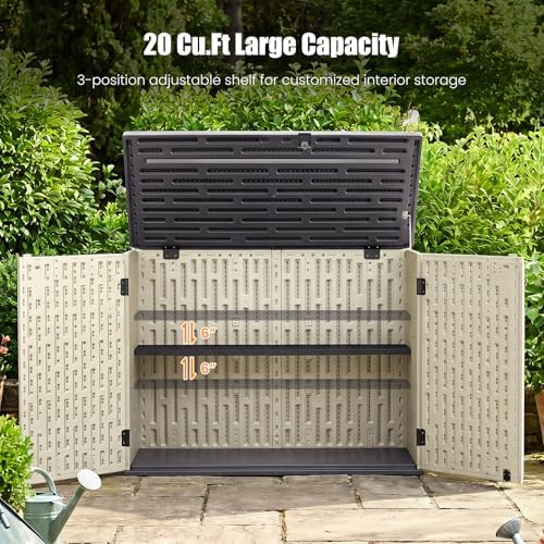tangkula 20 cu.ft large outdoor storage cabinet w/adjustable, package contents