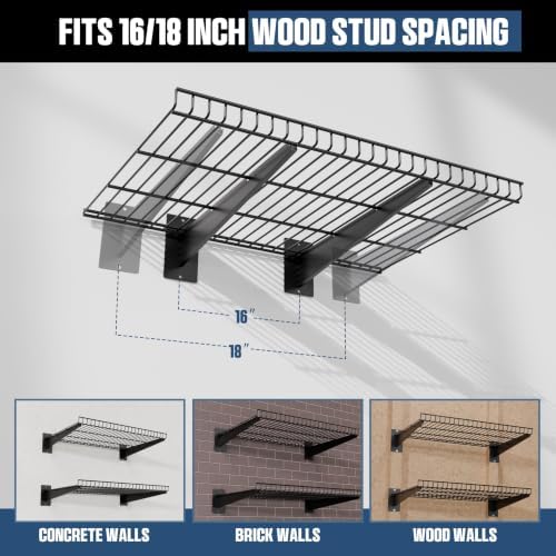 garage wall shelving 24"x16.5" 2-pack, wall mounted shelves on a desk or shelf