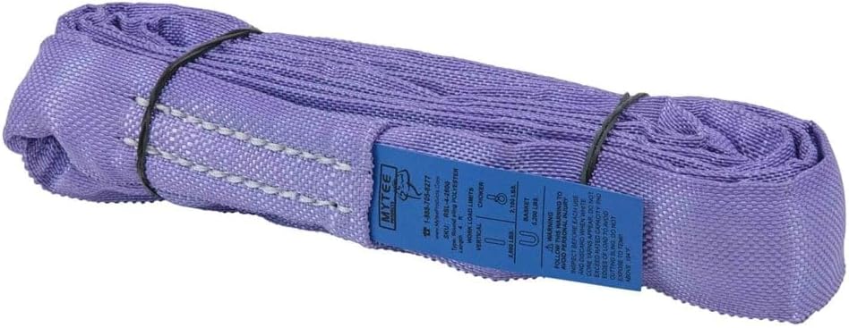 Mytee Products Round Sling 4' Purple 2600# Vertical 2100# Choker 5200# Basket - Purple (4 Pack)
