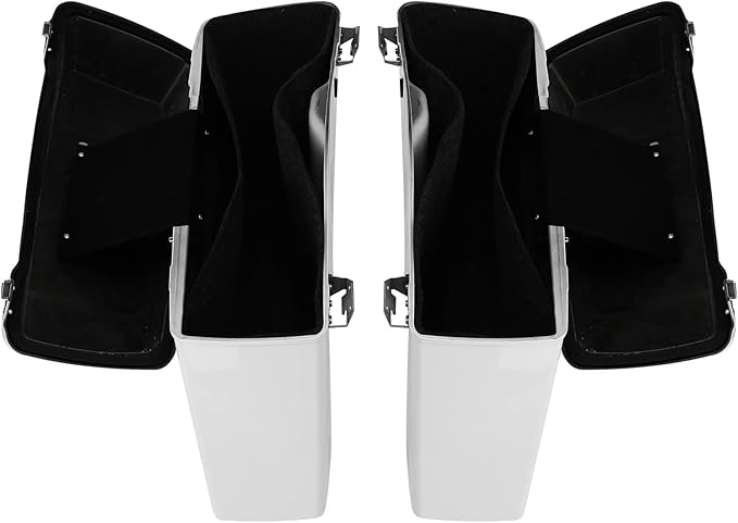 XFMT Motorcycle Saddlebags White Hard Saddle Bags Trunk - Image 8