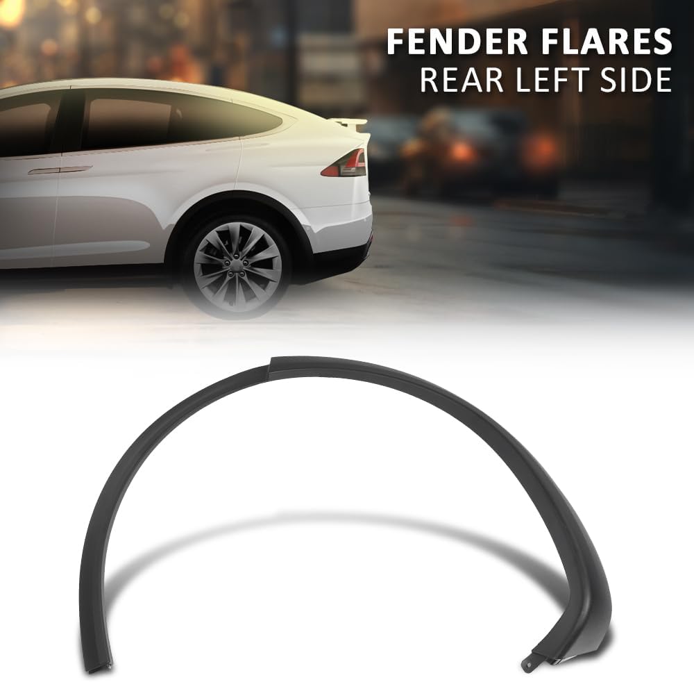 G-PLUS Fender Wheel Flare Molding Trim Arch Left Rear Compatible with Tesla Model X 2016-2021 1032529000E, JYH8583MBKL, 103529000G, 1035290-00-G,1035290-00-E Black