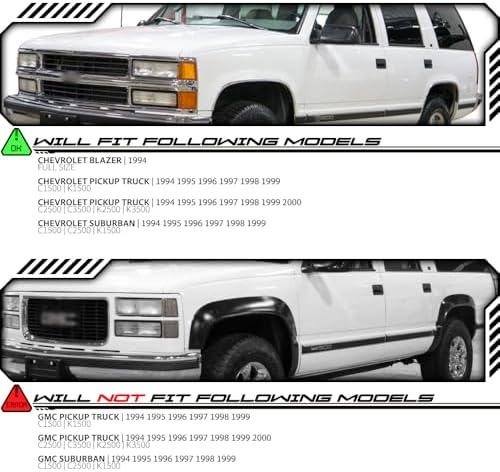 EPIC LIGHTING OE Spec-B Replacement Halogen Headlights Signal Lights Side Markers Black Trim Compatible with CHEVROLET 94-00 BLAZER TAHOE 94-02 C/K TRUCK 94-99 SUBURBAN - 8-Piece Combo