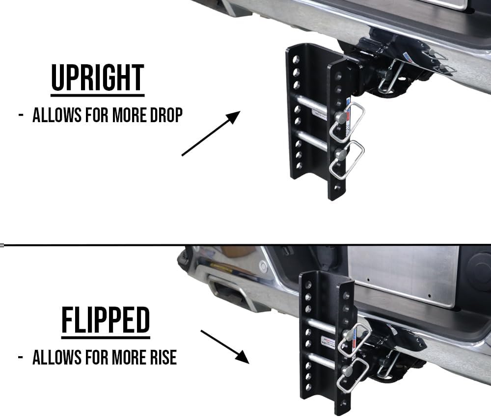 Shocker XR Combo Ball Hitch with Sway Bar Tabs, Fits 2-1/2" Hitch 10 Hole Chrome 2 & 2-5/16" Balls