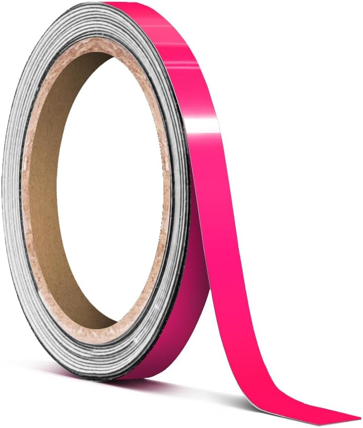 VViViD Vinyl Tape Pinstripe Pink Fluorescent Neon Gloss Adhesive Automotive Film (1/4" x 20ft)