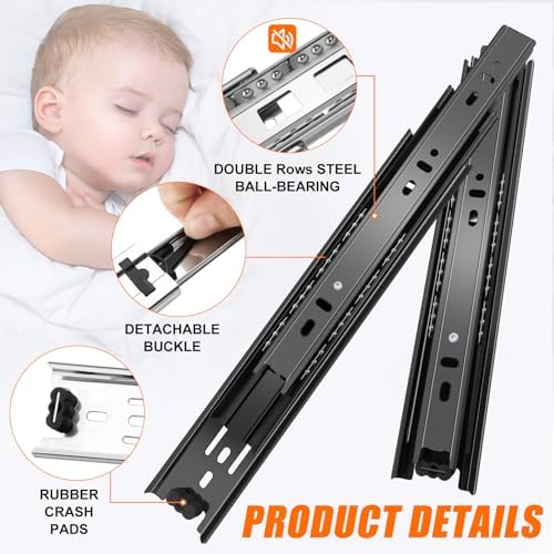 20 inch drawer slides 4 pairs (8pcs) 3, side view