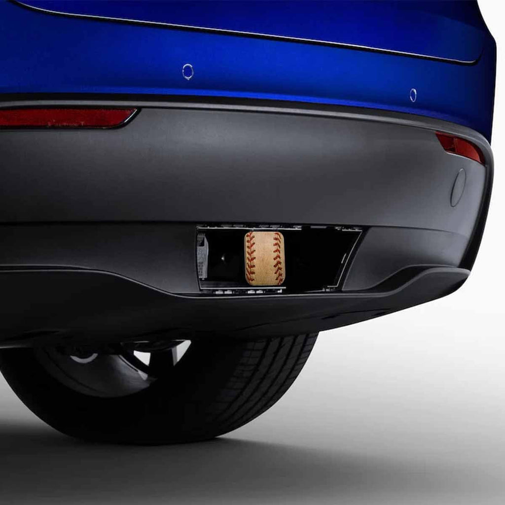 Tow Hitch Covers Baseball, Grunge Sport Leather Worn Baseball Auto 2 Inch Trailer Hitch Cover Plug Cap Insert Receiver Tube Hitch Covers for Most Cars Trucks SUVs