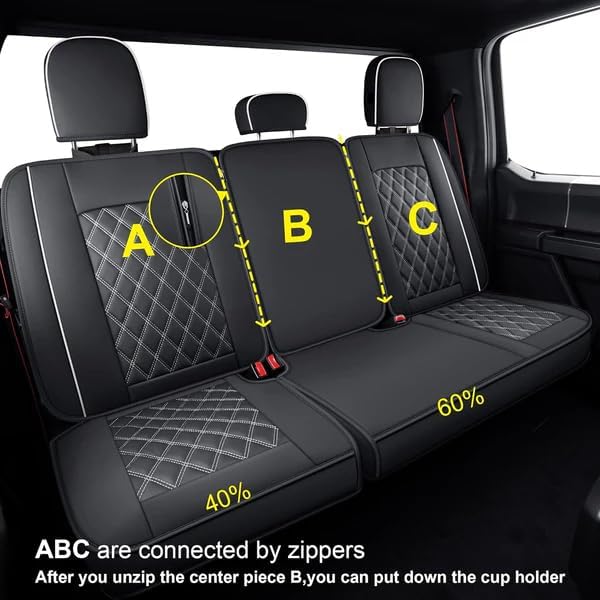 LUCKYMAN CLUB F150 Faux Leather Seat Covers Fit - Image 7