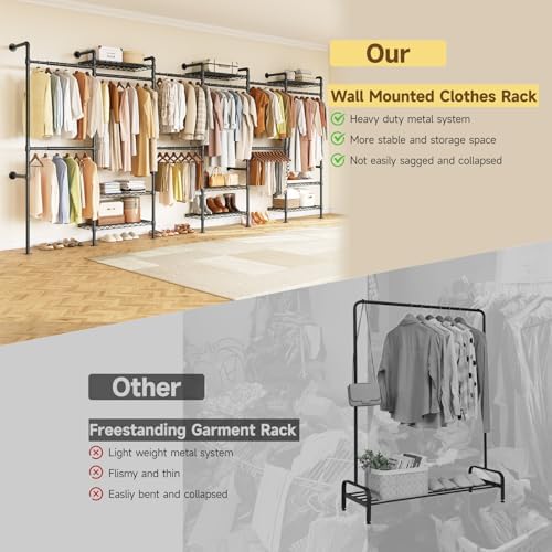 onbrill h6 wall mounted closet system, industrial pipe, package contents