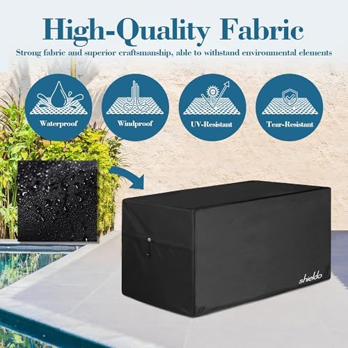 deck box cover, waterproof 600d oxford, 52 x shown in use