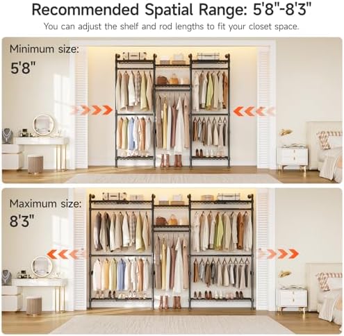 onbrill h3 plus expandable wall mounted closet system, close-up detail