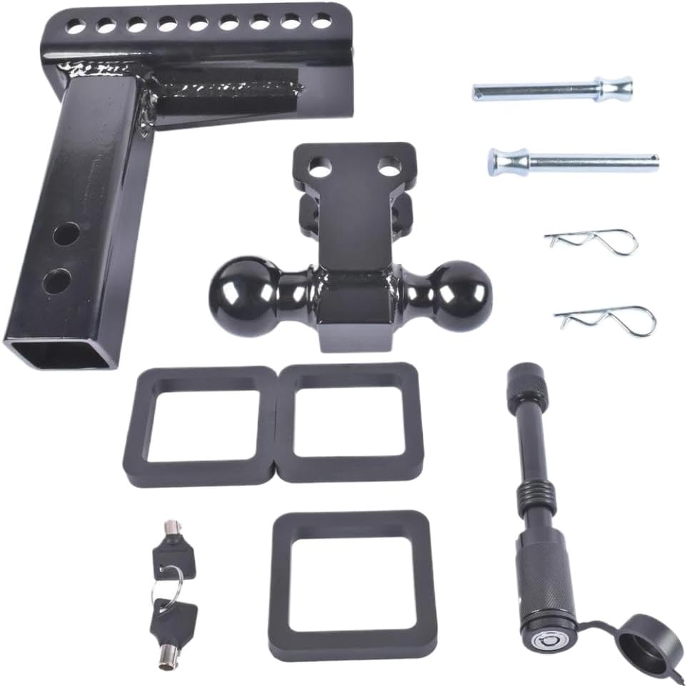 Adjustable Trailer Hitch 6 Inch Drop Rise 22000 LBS GTW Compatible with 2.5 Inch Receiver
