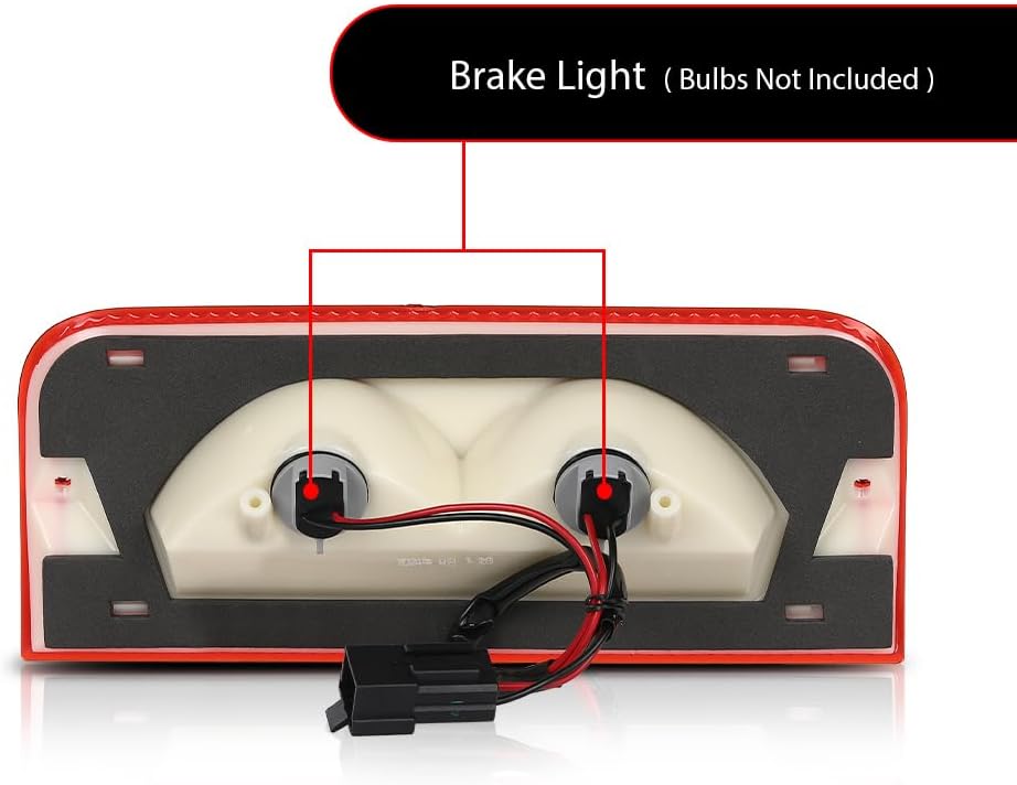 PIT66 Third 3rd Brake Light Lamp Assembly Compatible with Ford E150 E250 2008-2014 Fit Ford E350 Super Duty 2008-2014 6C2Z-13A613-A, 6C2Z13A613A Red Lens