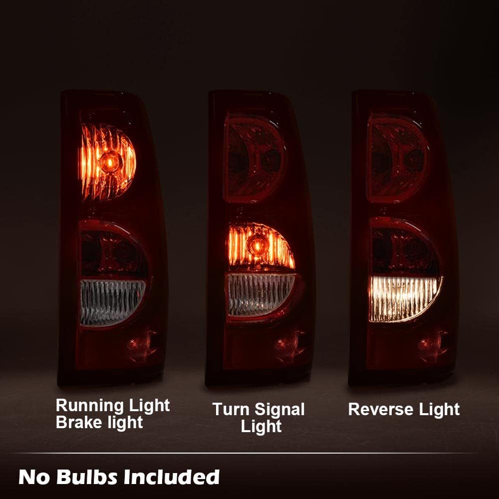 PIT66 Tail Lights Fit 2003 2004 2005 2006 Chevy Silverado | Fit 2003-2006 Chevy Silverado Rear Light Lamp Assembly Driver And Passenger Side Red Clear Lens GM2800174, GM2801174