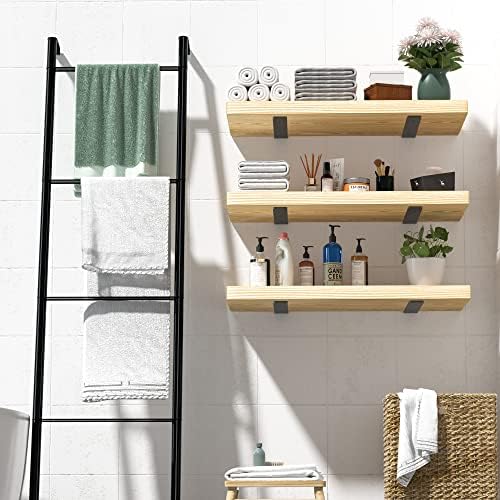 floating shelf brackets 12 inch 6 pack, hidden on a desk or shelf