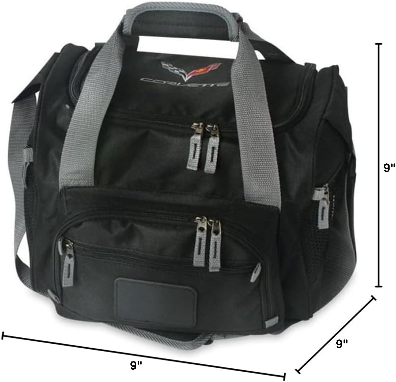 C7 Corvette Embroidered Cooler Bag (Black) - 12 Can Soft Travel Ice Chest 2014-2019 Corvettes