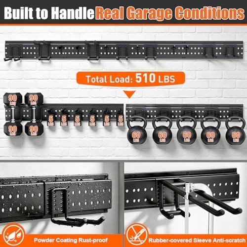 garage tool organizer wall mount 66 inches with showing dimensions