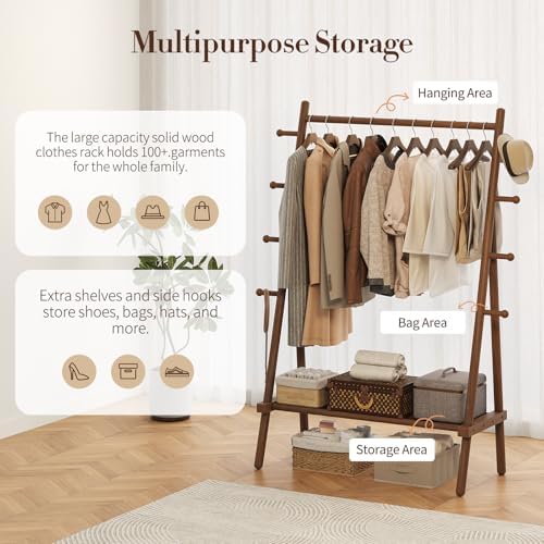 yoobure solid wood clothes rack - heavy duty on a desk or shelf