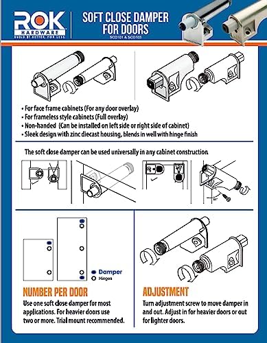 rok hardware soft close for cabinet doors/metal soft, side view