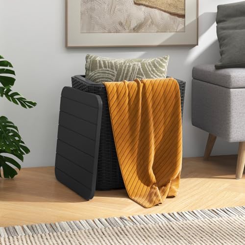 tangkula 11.5 gallon water-proof deck box with removable shown in use