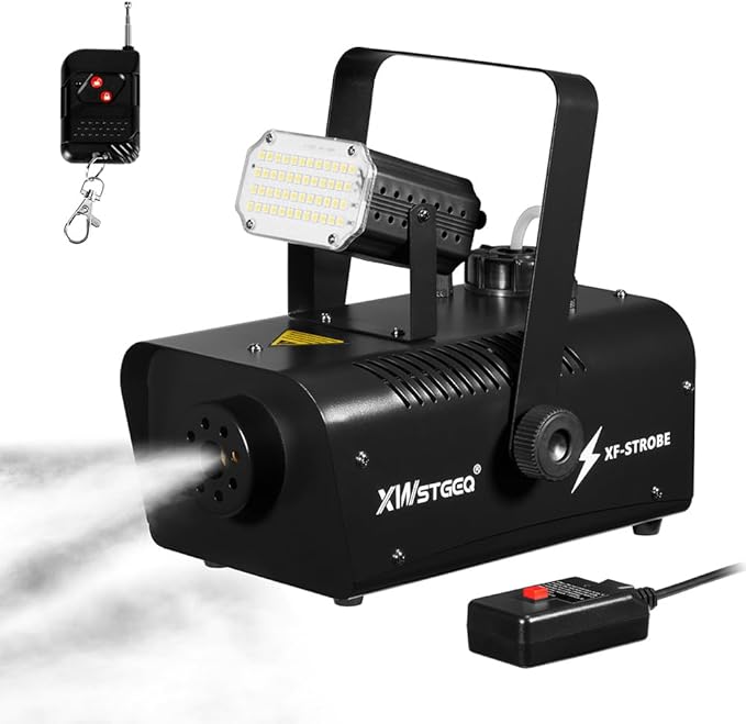 Fog Machine 1000W with Strobe Light, Wireless Remote, Perfect for Halloween, ...