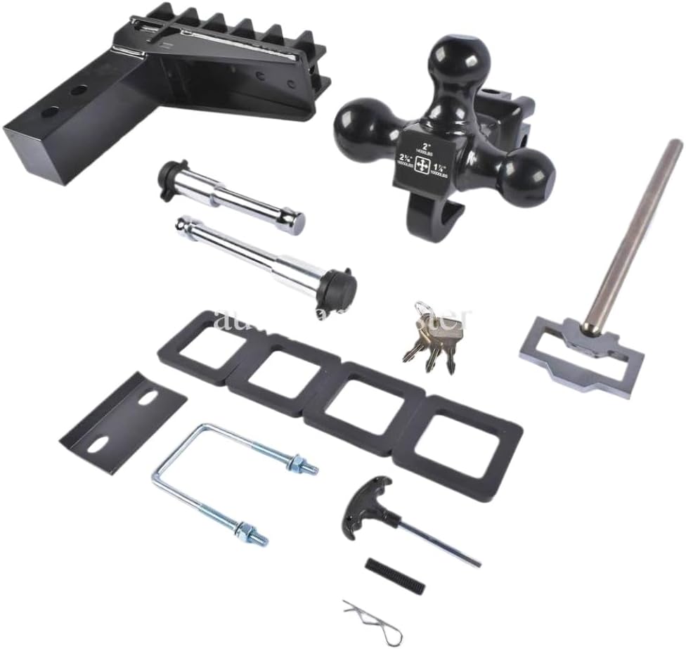 Trailer Hitch with Hook 2.5 Inch Receiver 6 Inch Drop 18500 LBS GTW Class 3 Black