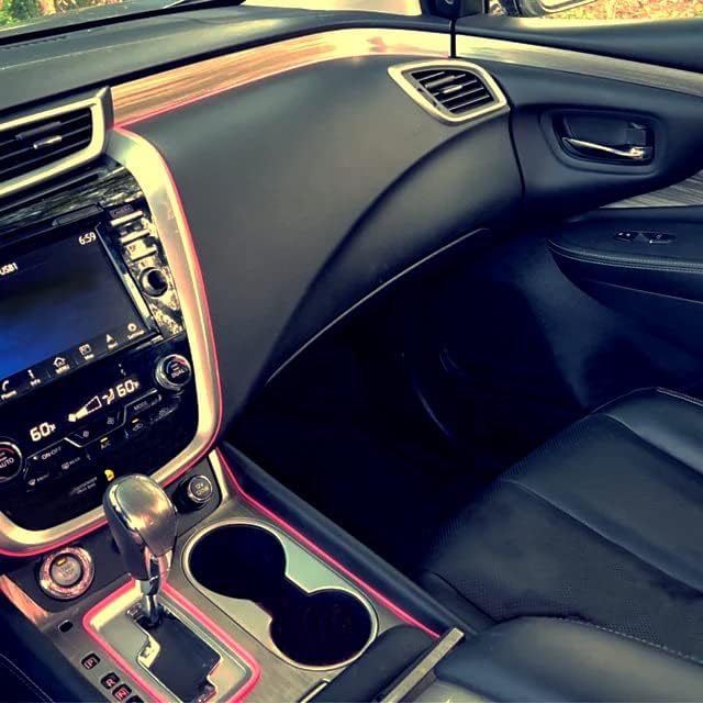 Car Interior Decorative Molding Door Panel Dashboard Gap Trim Strip 10ft (Pink)