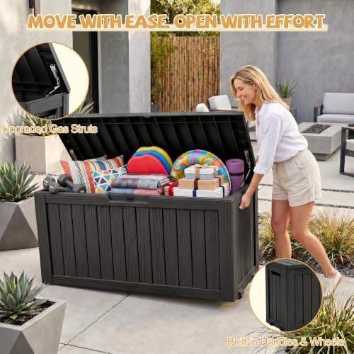 efu outdoor storage box, 160 gal gen 2, close-up detail