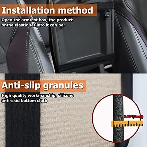 Moly Magnolia Car Center Console Cushion Pad, Universal Leather Waterproof Armrest Seat Box Cover Protector,Comfortable Car Decor Accessories Fit for Most Cars, Vehicles, SUVs (Red)
