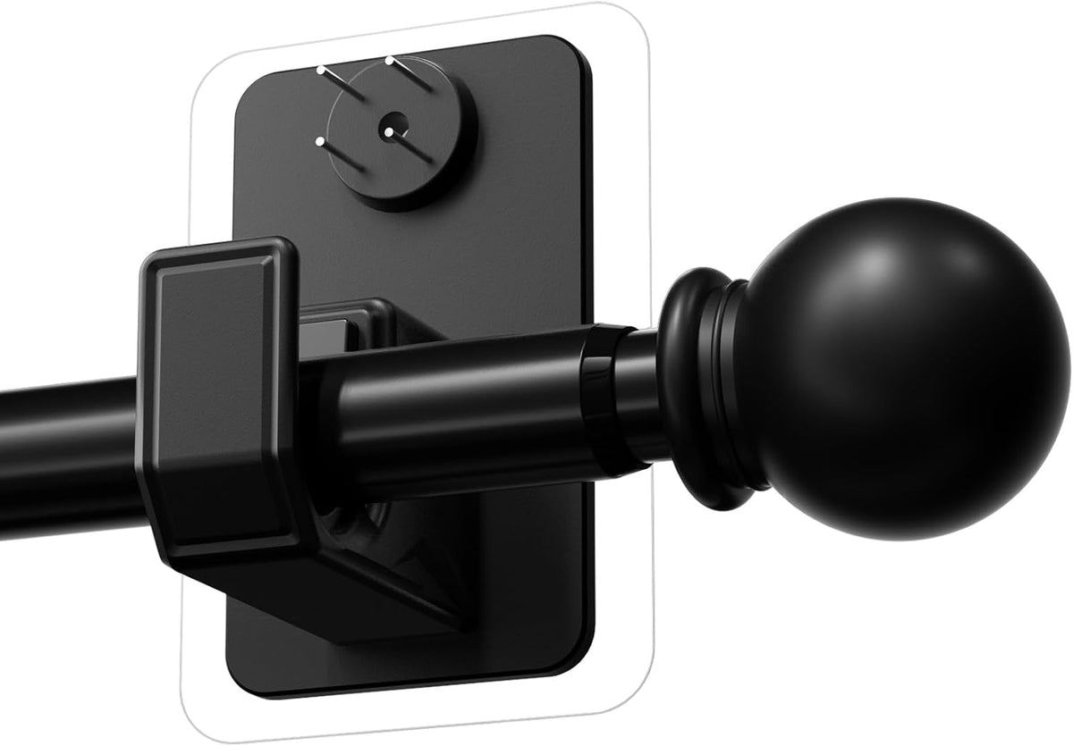 no-drill curtain rod with adhesive & pin-nail mount, main product view