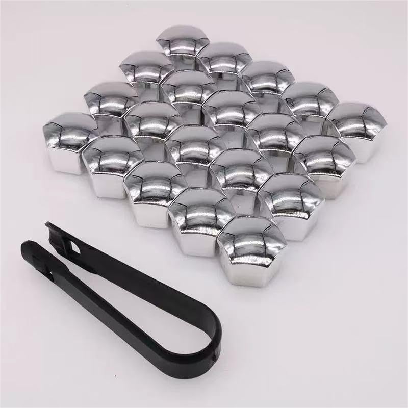20pcs Lug Nut Covers for 2025 2026 Toyota Camry Hexagon Wheel Bolt Caps Durable Protective Plastic,Silver-21mm
