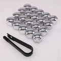 20pcs Lug Nut Covers for BMW 3 Series 3er Serie 3 E46 323Ci 330Ci 320Ci 325Ci M3 320Cd 330Cd 318Ci Hexagon Wheel Bolt Caps Durable Protective Plastic,Silver-17mm