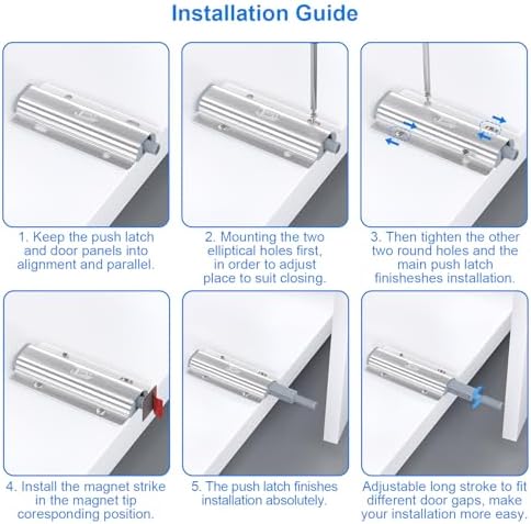 metal push latches for cabinets jiayi 8 pack, view 9
