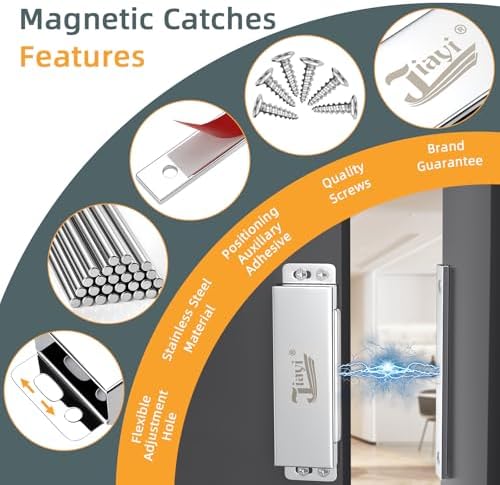 jiayi magnetic cabinet door catches 2 pack heavy, close-up detail