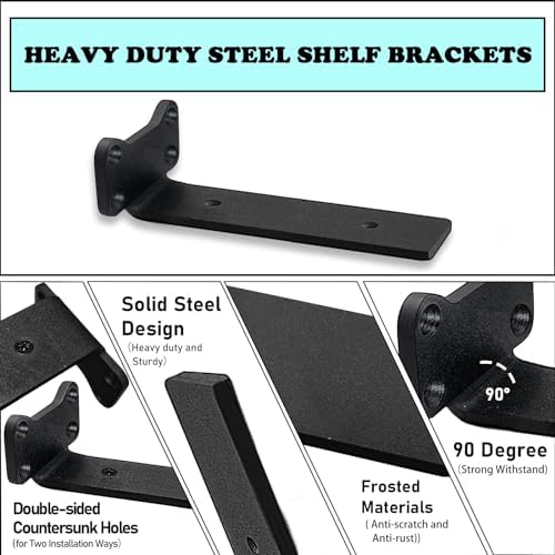 floating shelf brackets heavy duty industrial l shelf, side view