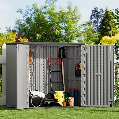 mrosaa large outdoor storage box,resin sheds&outdoor storage waterproof/lockable,outdoor on a desk or shelf